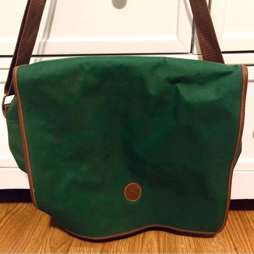Vintage Polo Ralph Lauren Messenger Bag with Leather Trim